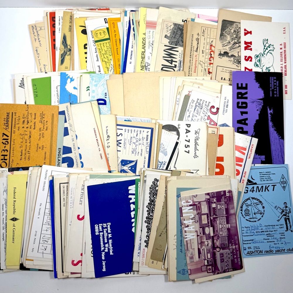 300+ QSL Card Lot U.S. & International QSO HAM Radio PostCard Stamps Vintage